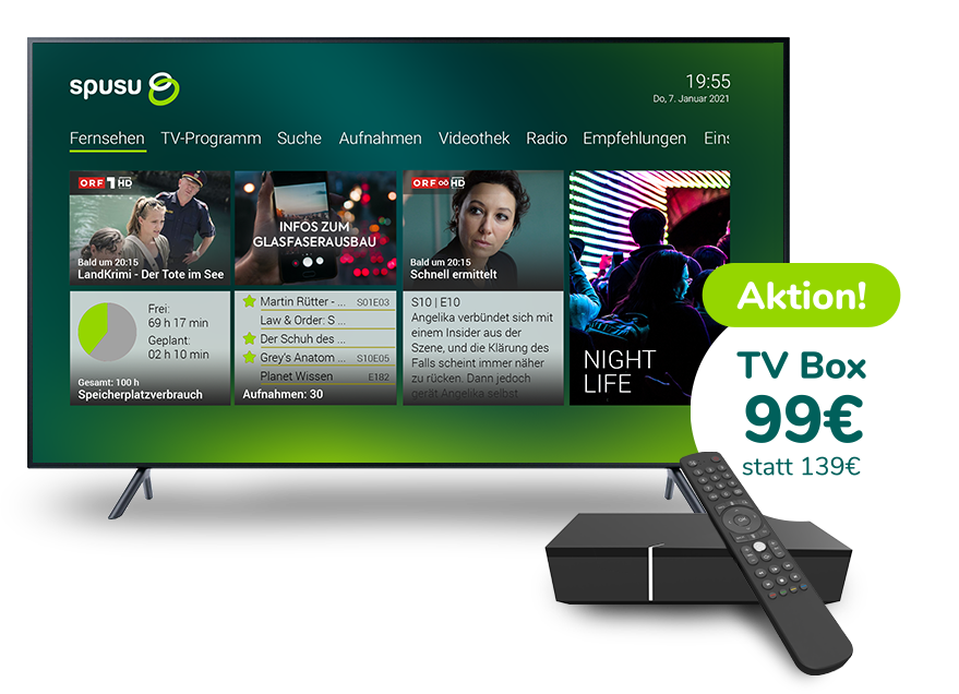 Vorschau fernsehen mit spusu TV Box